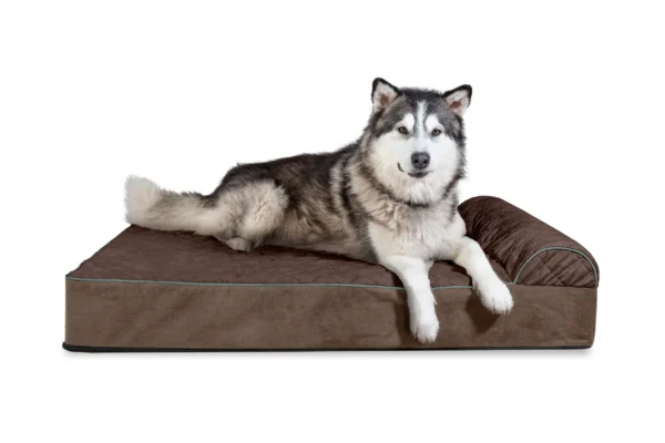 Goliath Chaise Lounge Dog Bed - Quilted Faux Fur & Velvet - Image 8