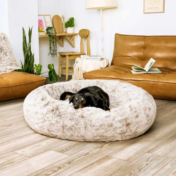 Calming Cuddler Long Fur Donut Dog Bed - Image 37