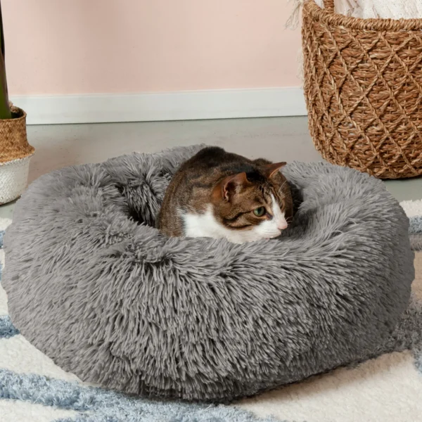 Calming Cuddler Long Fur Donut Dog Bed - Image 48