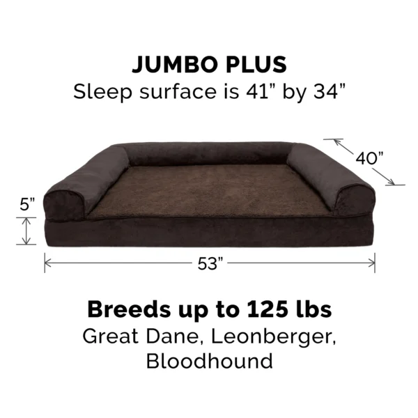 Sofa Dog Bed - Faux Fleece & Chenille - Image 13