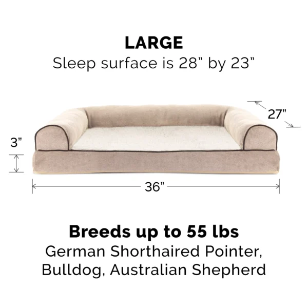 Sofa Dog Bed - Faux Fleece & Chenille - Image 8