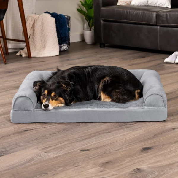Sofa Dog Bed - Plush & Suede - Image 10
