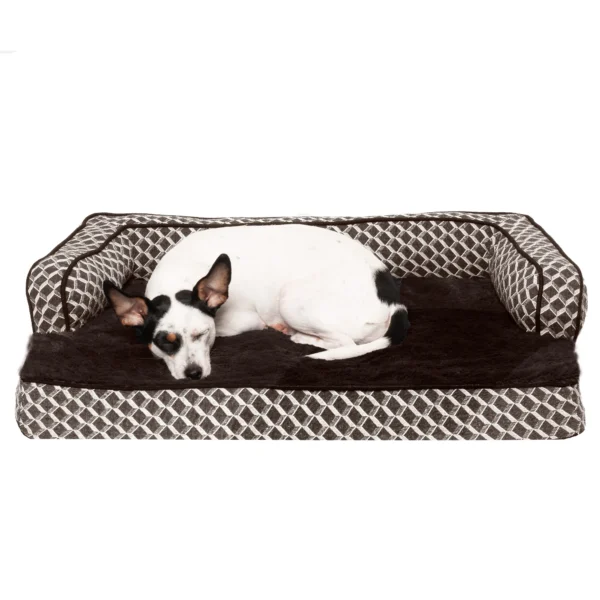 Sofa Dog Bed - Plush & Diamond Decor Comfy Couch - Image 29