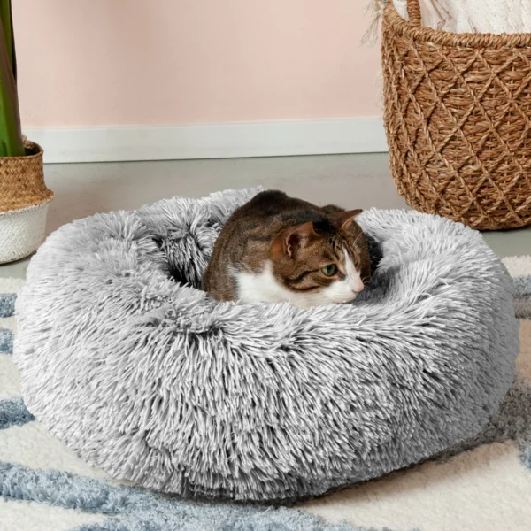 Calming Cuddler Long Fur Donut Dog Bed - Image 44