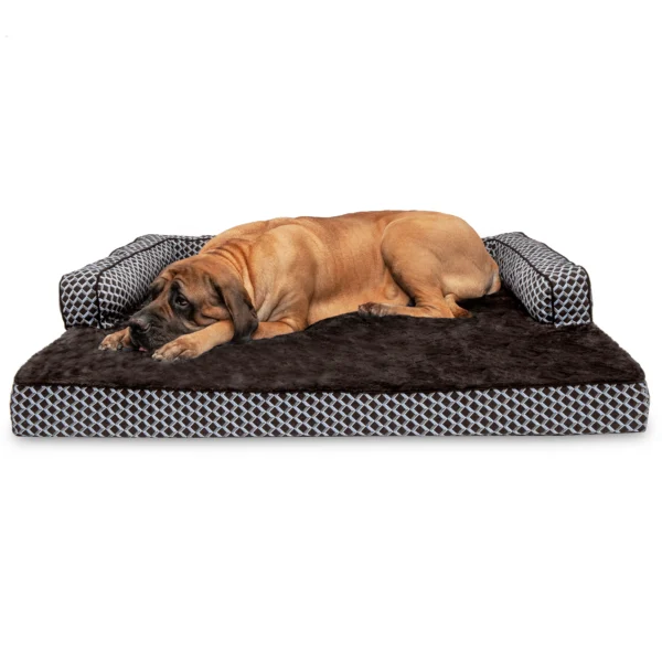 Sofa Dog Bed - Plush & Diamond Decor Comfy Couch - Image 32