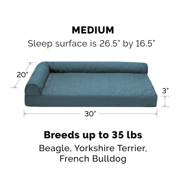 Deluxe Chaise Lounge Dog Bed - Pinsonic Paw Quilted Pet Bed - Image 5