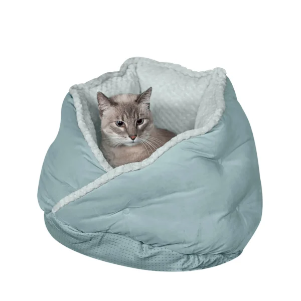 Minky Faux Fur & Velvet Hug Pet Bed - Image 19