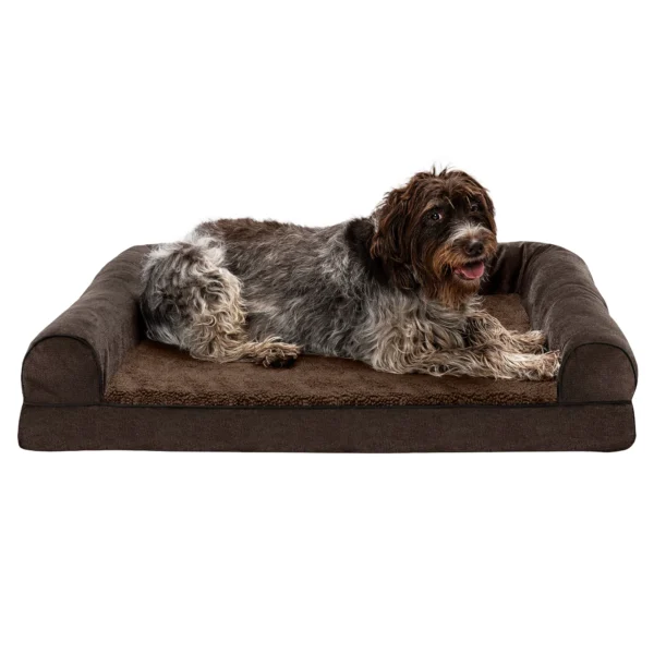 Sofa Dog Bed - Faux Fleece & Chenille - Image 12