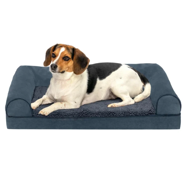 Sofa Dog Bed - Faux Fleece & Chenille - Image 35