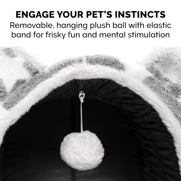 Fleece Snuggle Hideout Pet Bed - Fleece & Faux Fur - Image 8