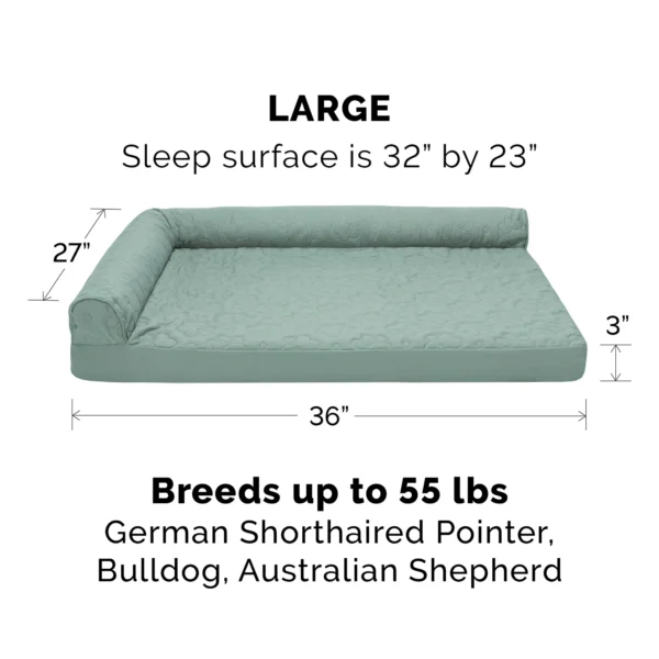 Deluxe Chaise Lounge Dog Bed - Pinsonic Paw Quilted Pet Bed - Image 6