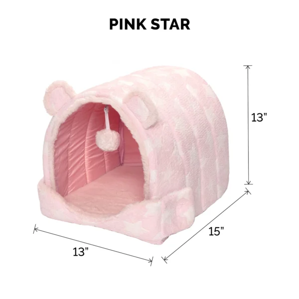 Fleece Snuggle Hideout Pet Bed - Fleece & Faux Fur - Image 7