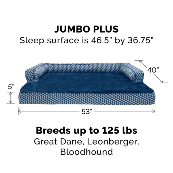 Sofa Dog Bed - Plush & Diamond Decor Comfy Couch - Image 11