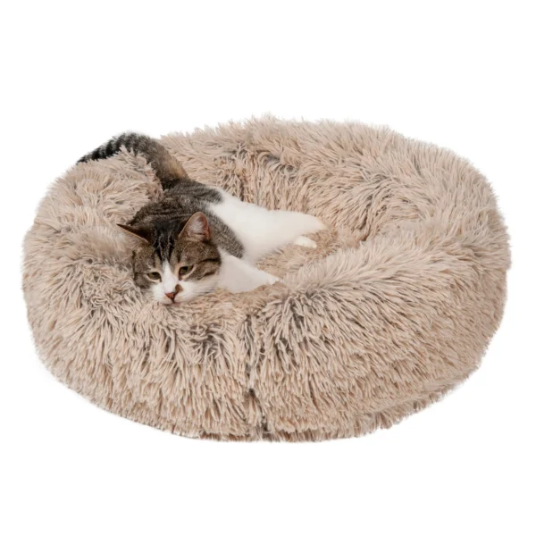 Calming Cuddler Long Fur Donut Dog Bed - Image 53