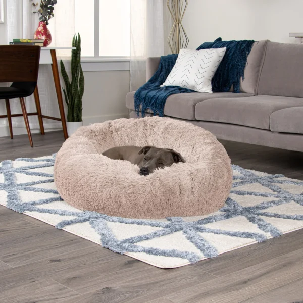 Calming Cuddler Long Fur Donut Dog Bed - Image 41
