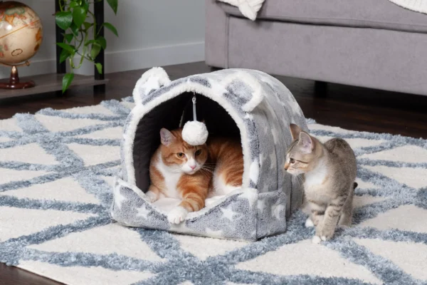 Fleece Snuggle Hideout Pet Bed - Fleece & Faux Fur - Image 10