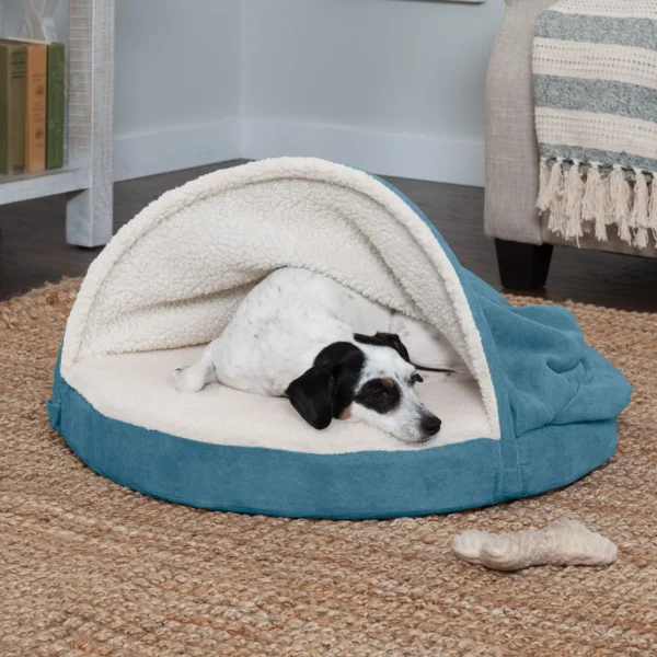 Snuggery Burrow Dog Bed - Faux Sheepskin - Image 19