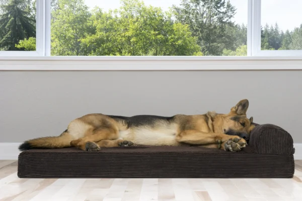 Chaise Lounge Dog Bed - Faux Fleece & Corduroy - Image 5
