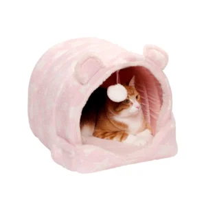 Fleece Snuggle Hideout Pet Bed - Fleece & Faux Fur
