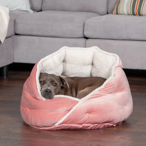 Minky Faux Fur & Velvet Hug Pet Bed - Image 20