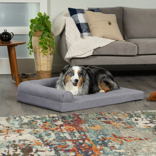 Deluxe Chaise Lounge Dog Bed - Pinsonic Paw Quilted Pet Bed - Image 9