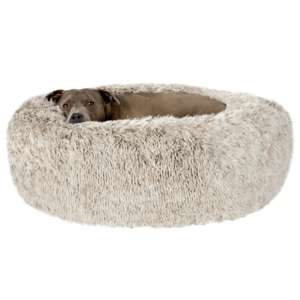 Calming Cuddler Long Fur Donut Dog Bed - Image 22