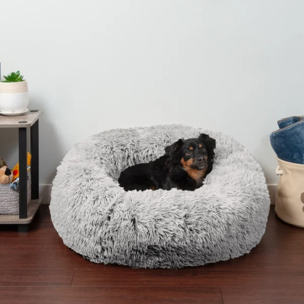 Calming Cuddler Long Fur Donut Dog Bed - Image 46
