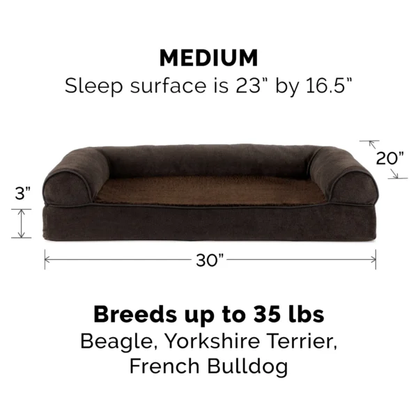 Sofa Dog Bed - Faux Fleece & Chenille - Image 6