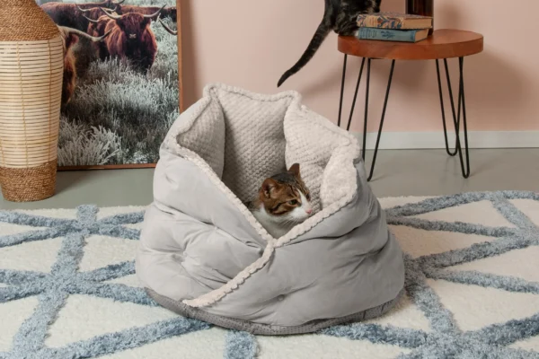 Minky Faux Fur & Velvet Hug Pet Bed - Image 3