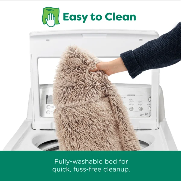 Calming Cuddler Long Fur Donut Dog Bed - Image 13