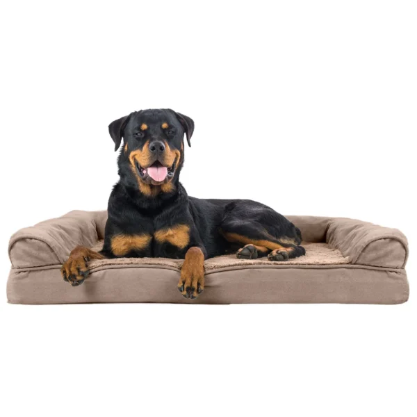 Sofa Dog Bed - Plush & Suede - Image 45