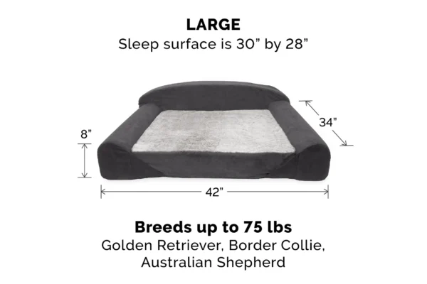 Sofa Dog Bed - Faux Fur & Backed Suede Orthopedic Luxury Edition - Image 7