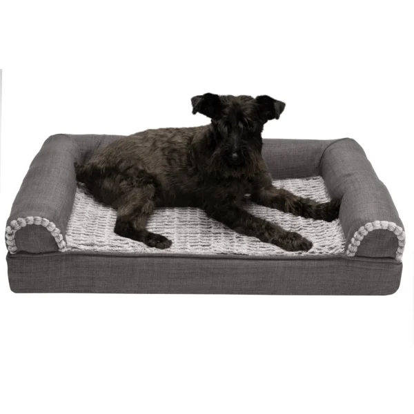 Sofa Dog Bed - Luxe Fur & Performance Linen - Image 14