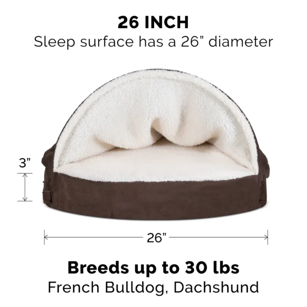 Snuggery Burrow Dog Bed - Faux Sheepskin - Image 5