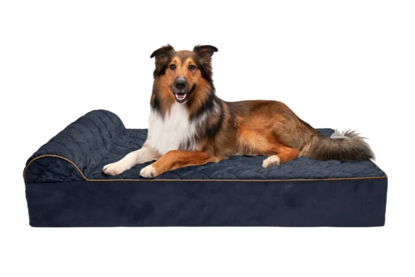 Goliath Chaise Lounge Dog Bed - Quilted Faux Fur & Velvet - Image 21